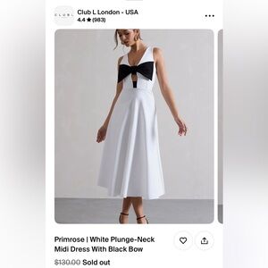 Club L London Primrose White Bow Dress